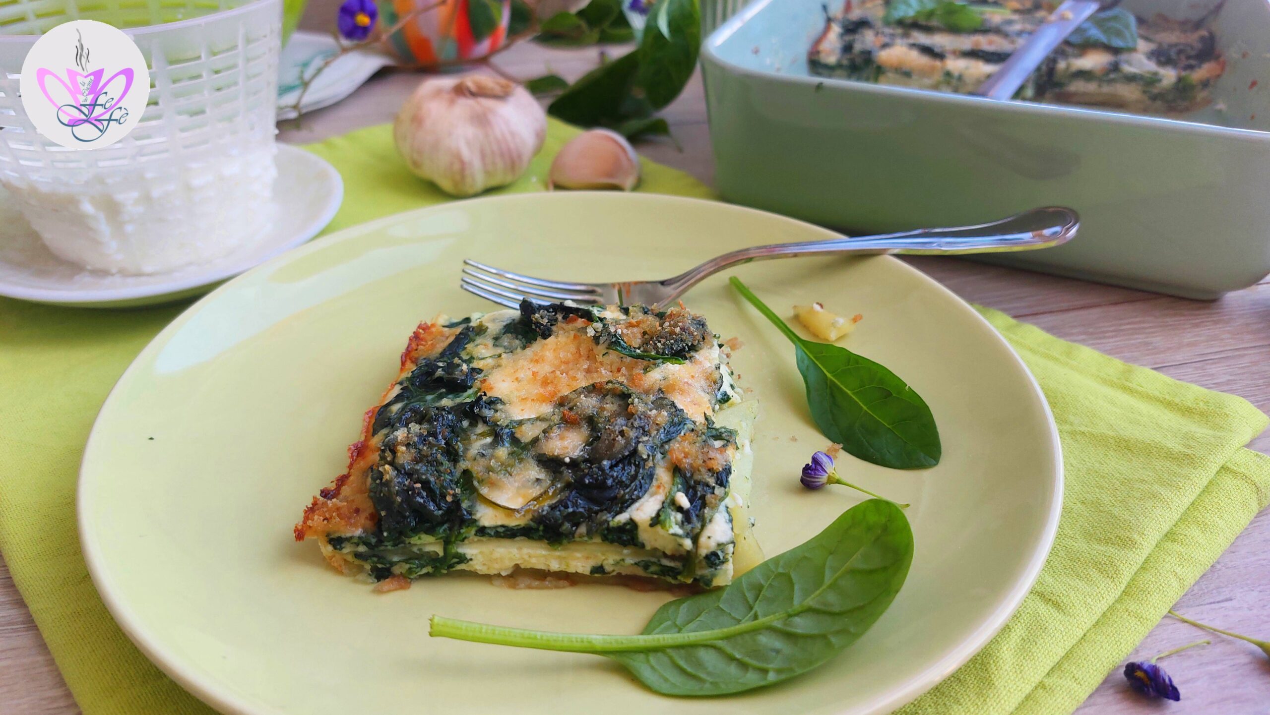 TORTA DE BATATA RICOTA E ESPINAFRE