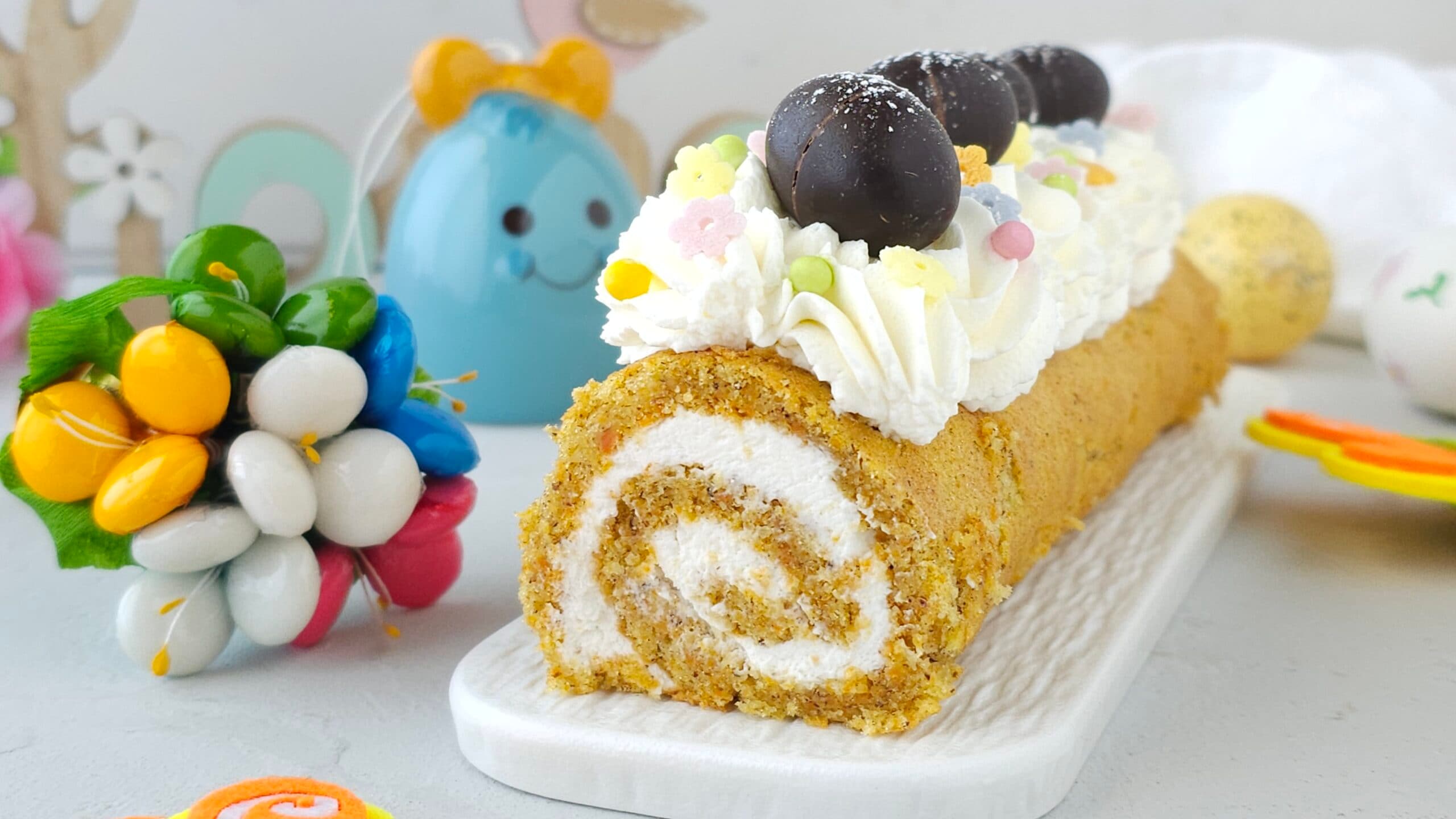 Rolo de cenoura e avelãs