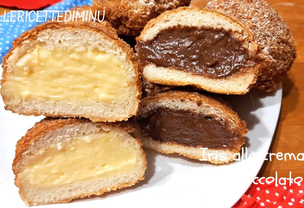 Iris catanesi com creme e chocolate
