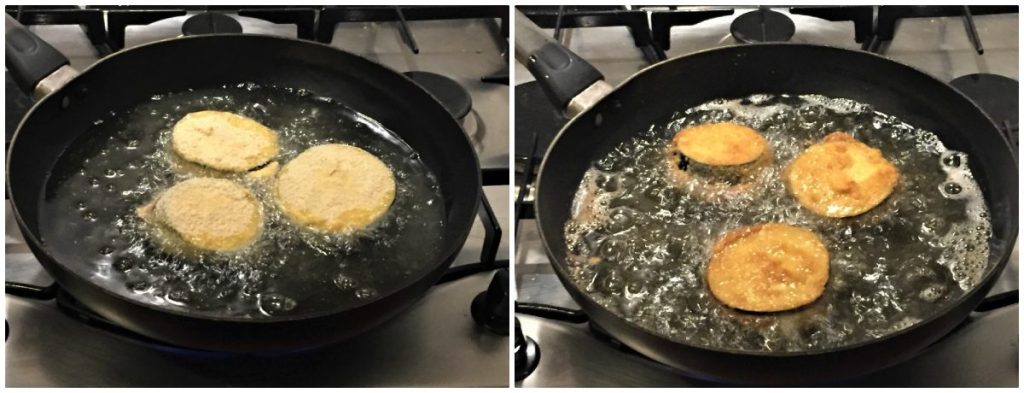 berinjela frita recheada presunto queijo