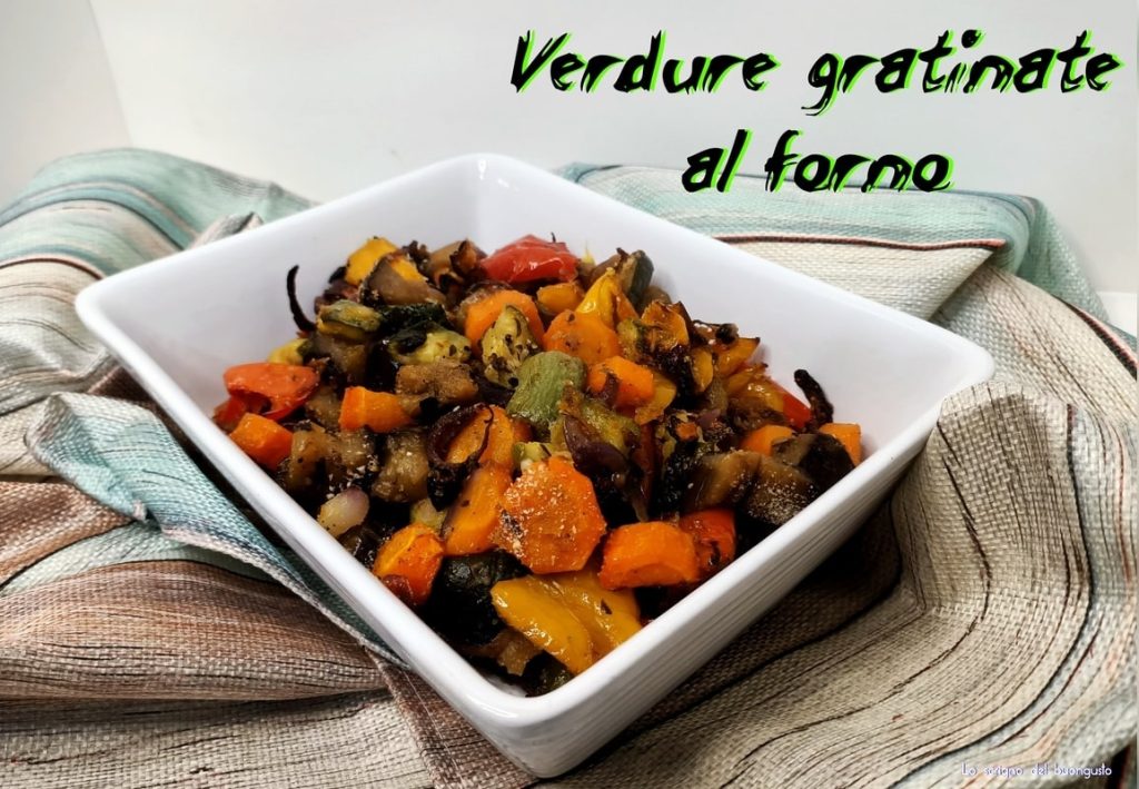 Legumes gratinados no forno