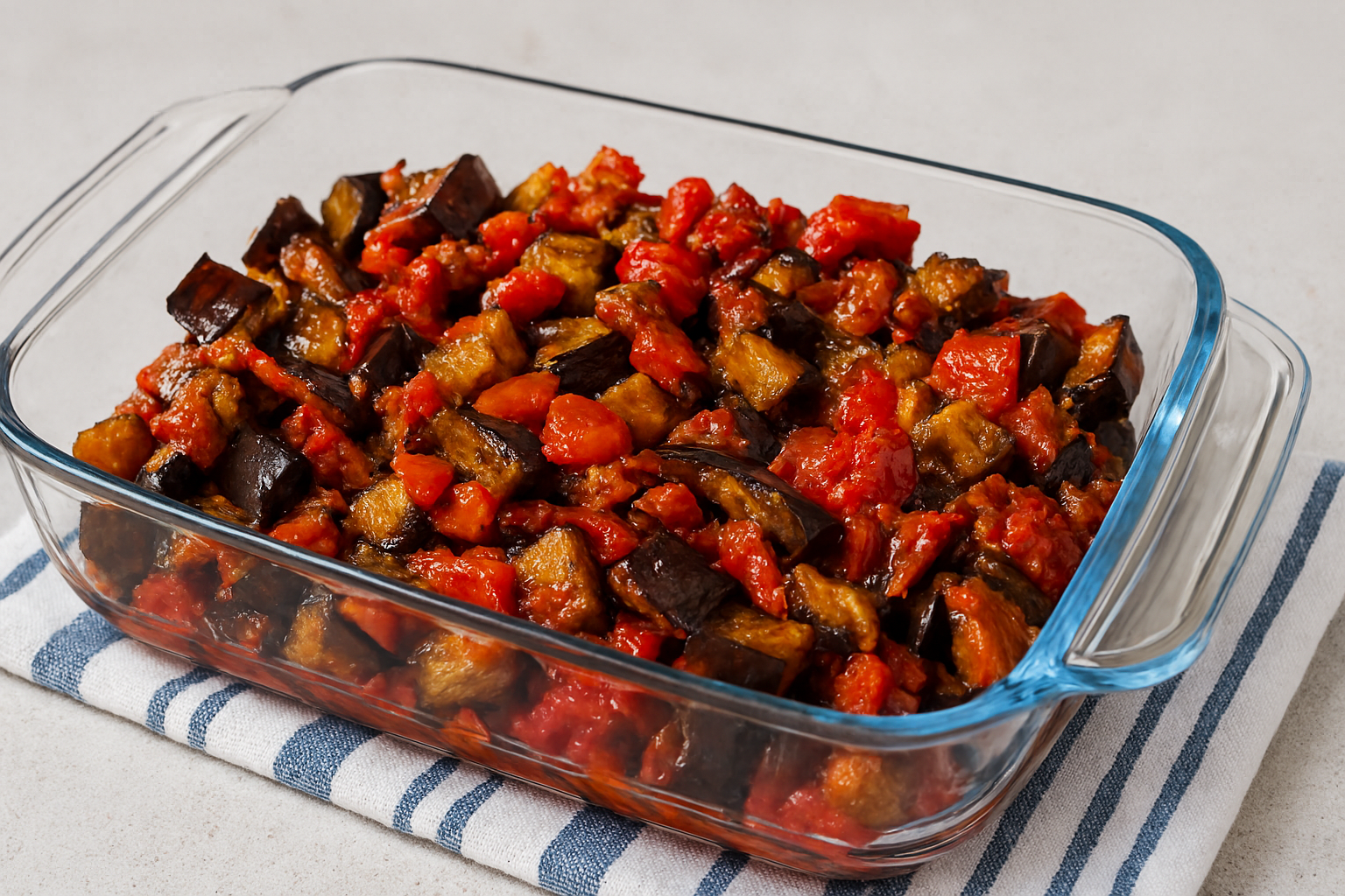 Berinjela à funghetto na fritadeira a ar