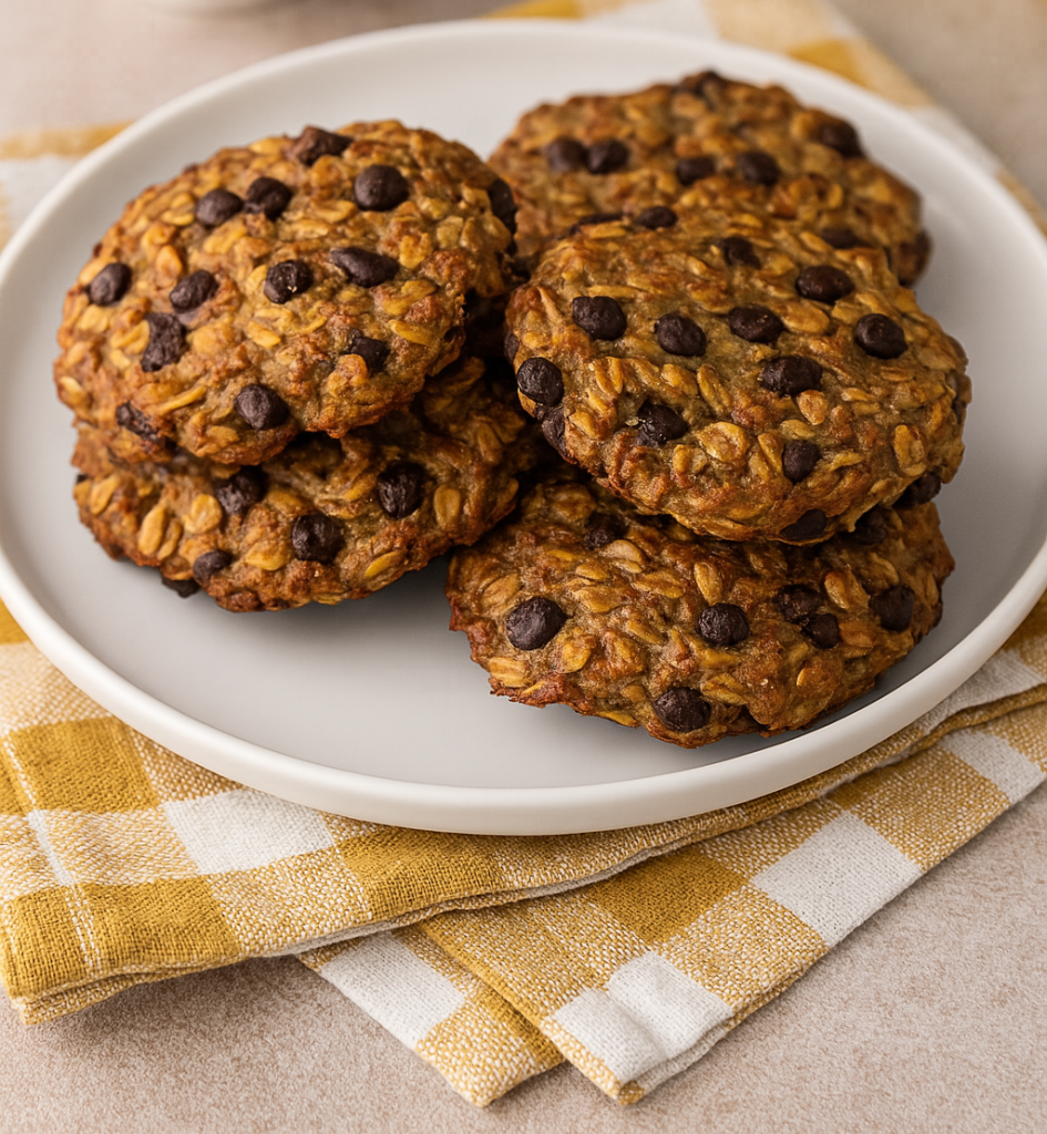 Biscoitos de banana e aveia na fritadeira a ar