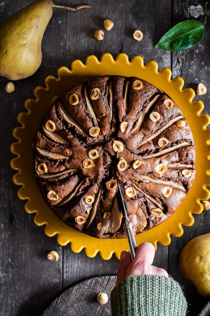 Bolo de peras e chocolate