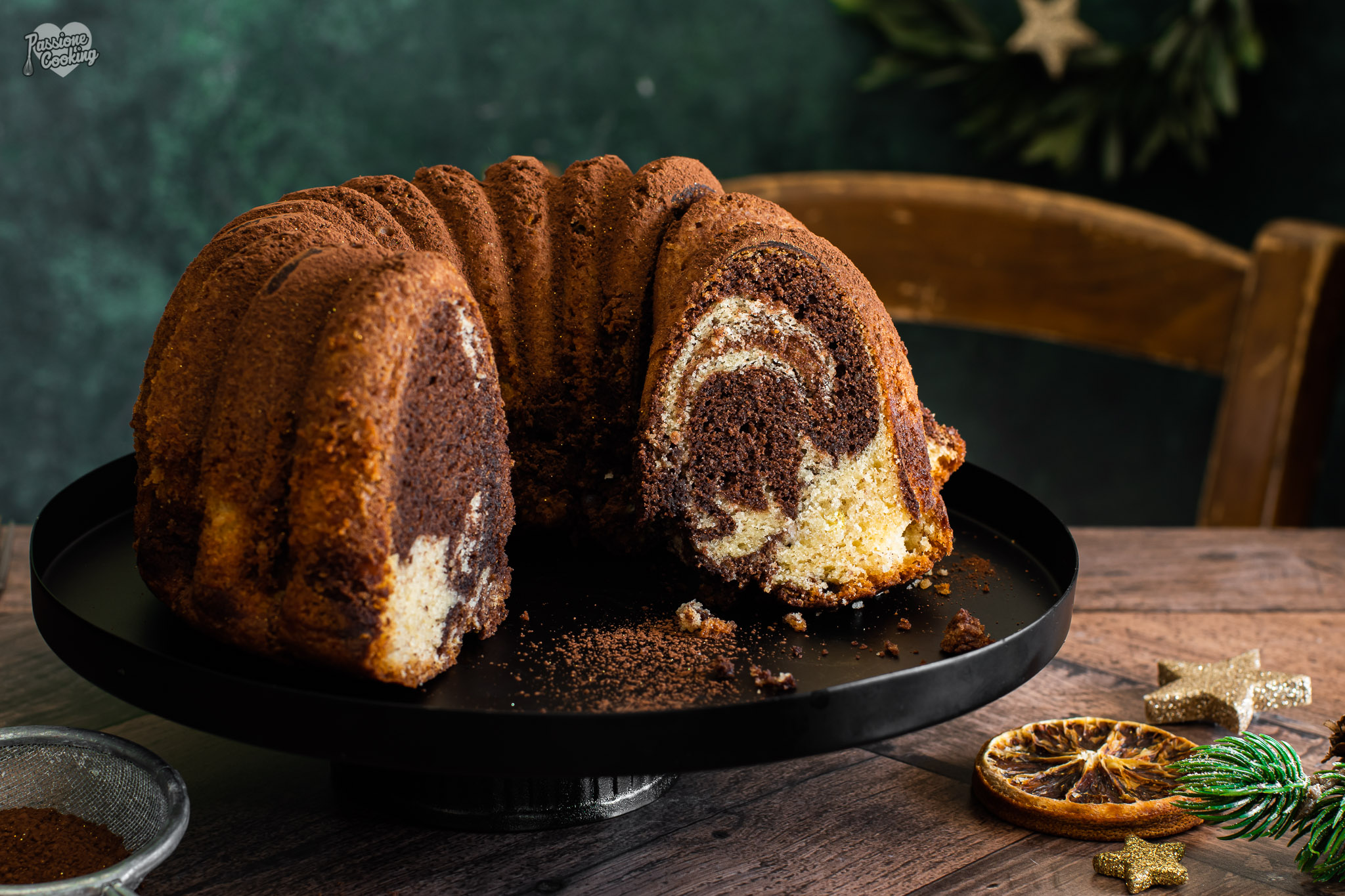 Bolo de duas cores com especiarias