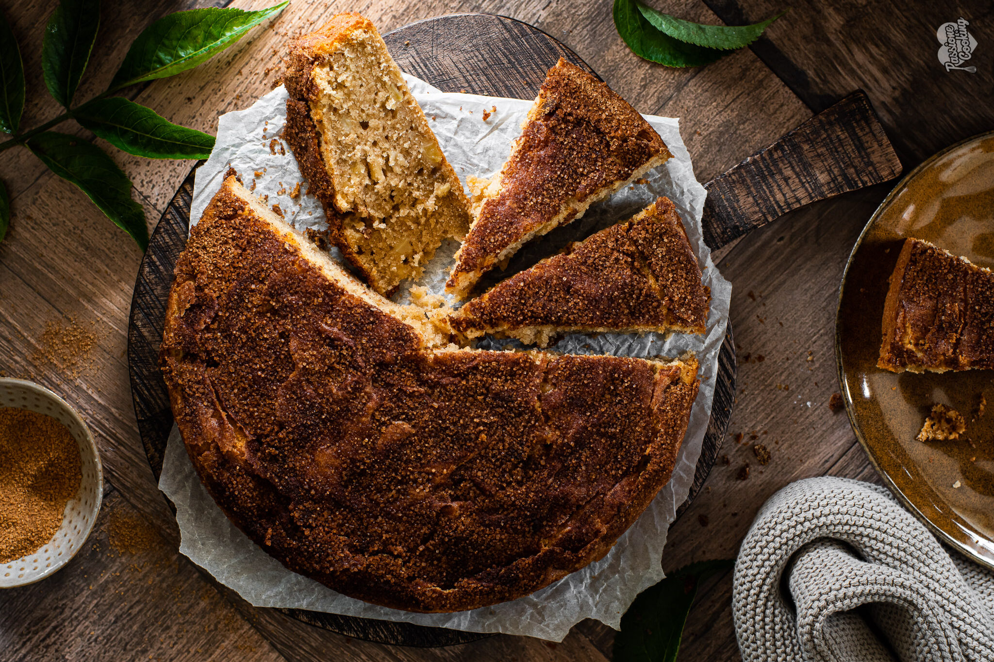 Bolo de maçã e canela
