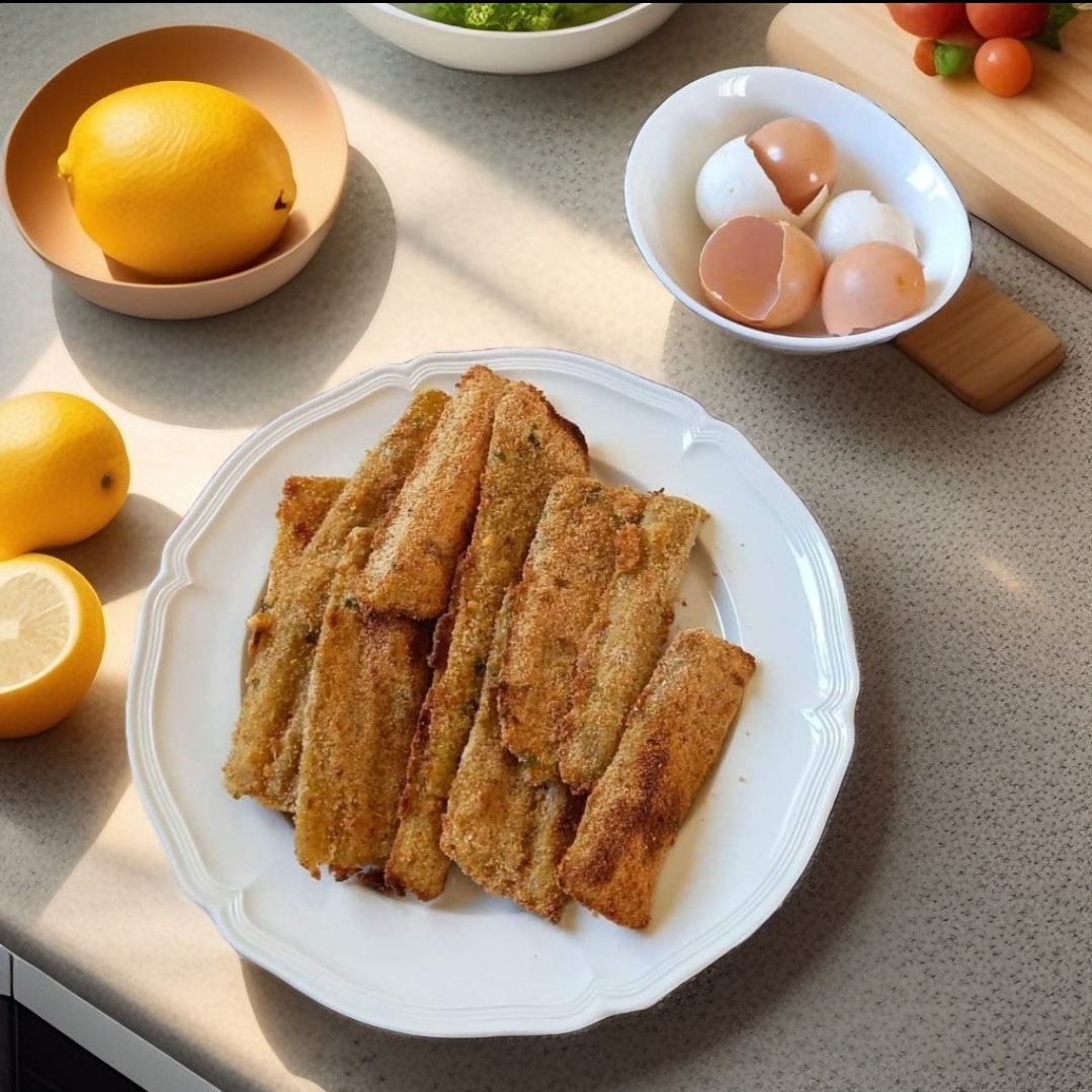 Talas de acelga empanadas assadas e na airfryer