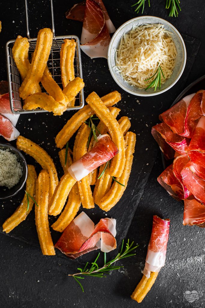 Churros salgados com Speck Alto Adige IGP