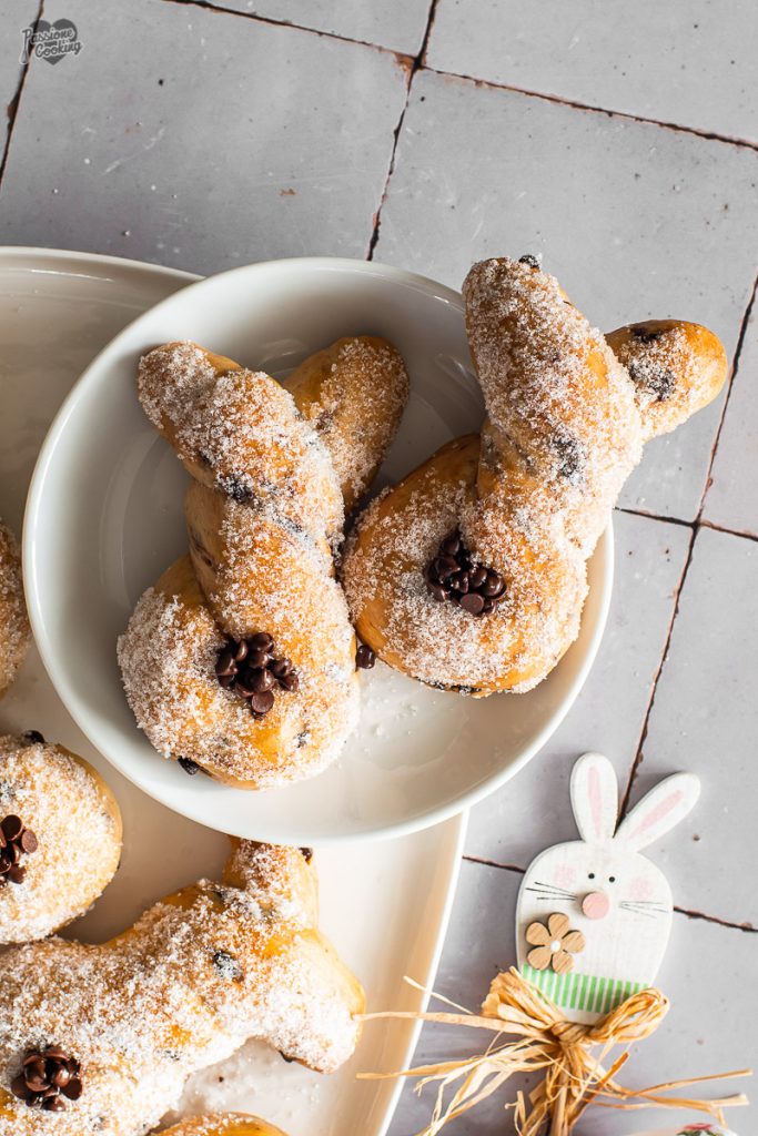 Coelhinhos de pão brioche com chocolate