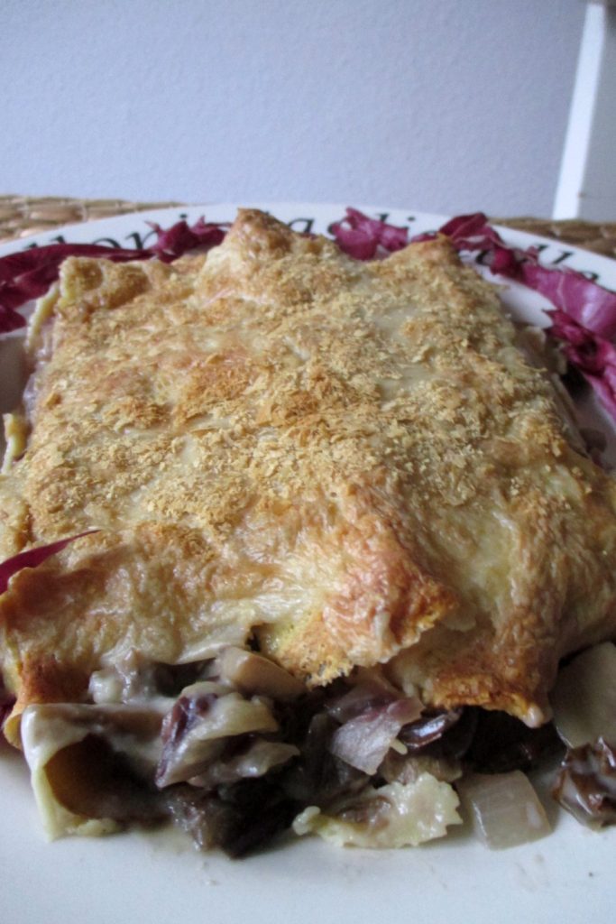 Crespelle de radicchio e cogumelos veganas, Mangia senza Pancia