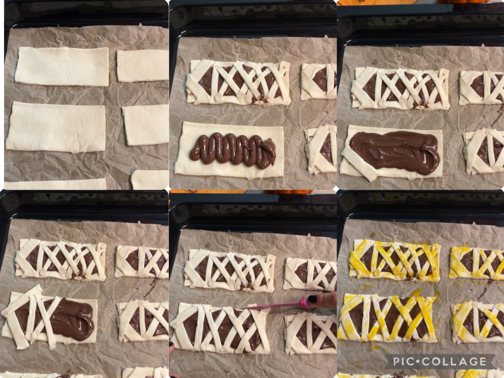 Múmias de massa folhada com Nutella