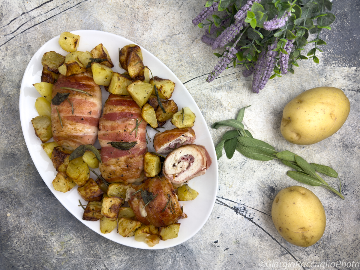 Rolinhos de frango na fritadeira a ar