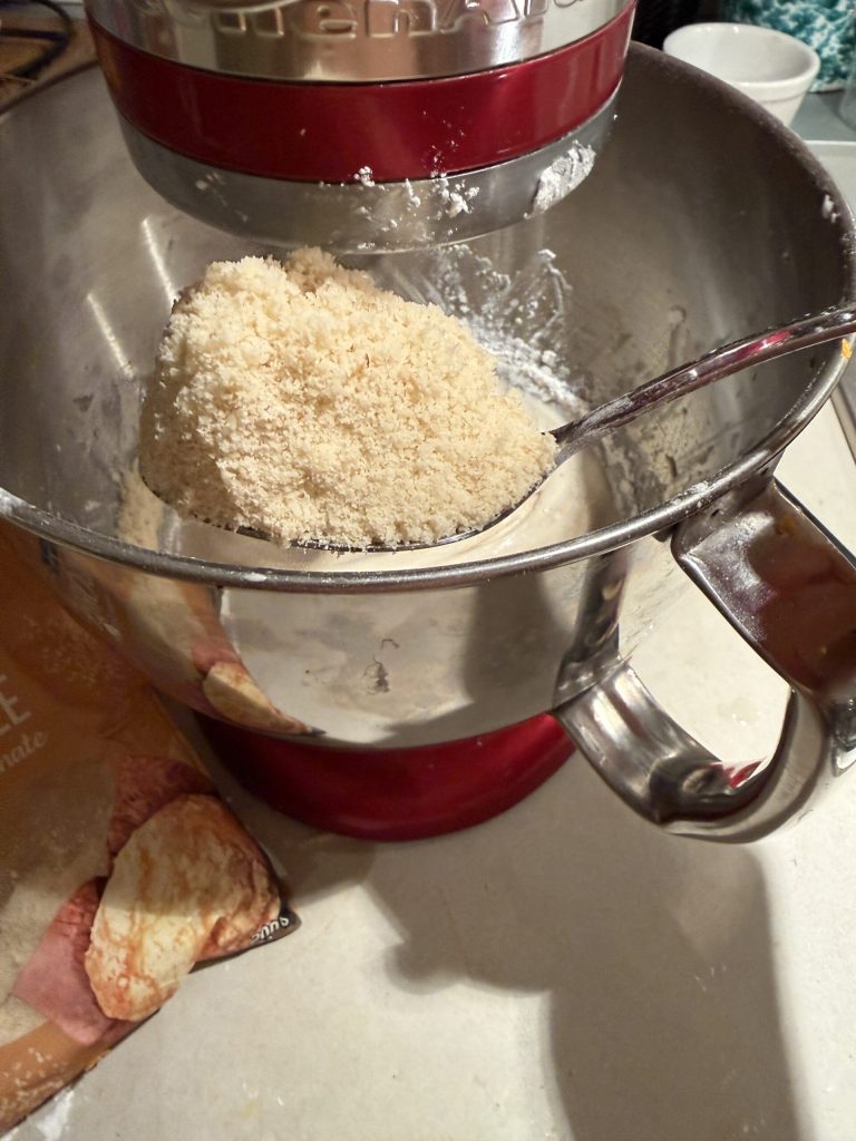 adição de farinha de amêndoas