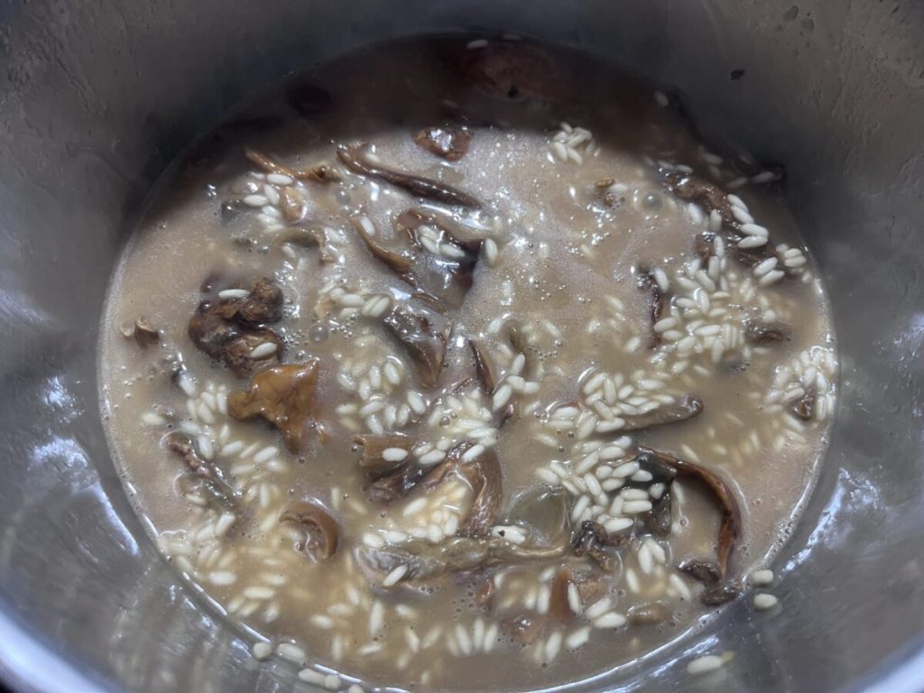 risoto com cogumelos secos