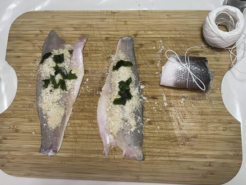 espirais robalo batatas tomatinhos forno