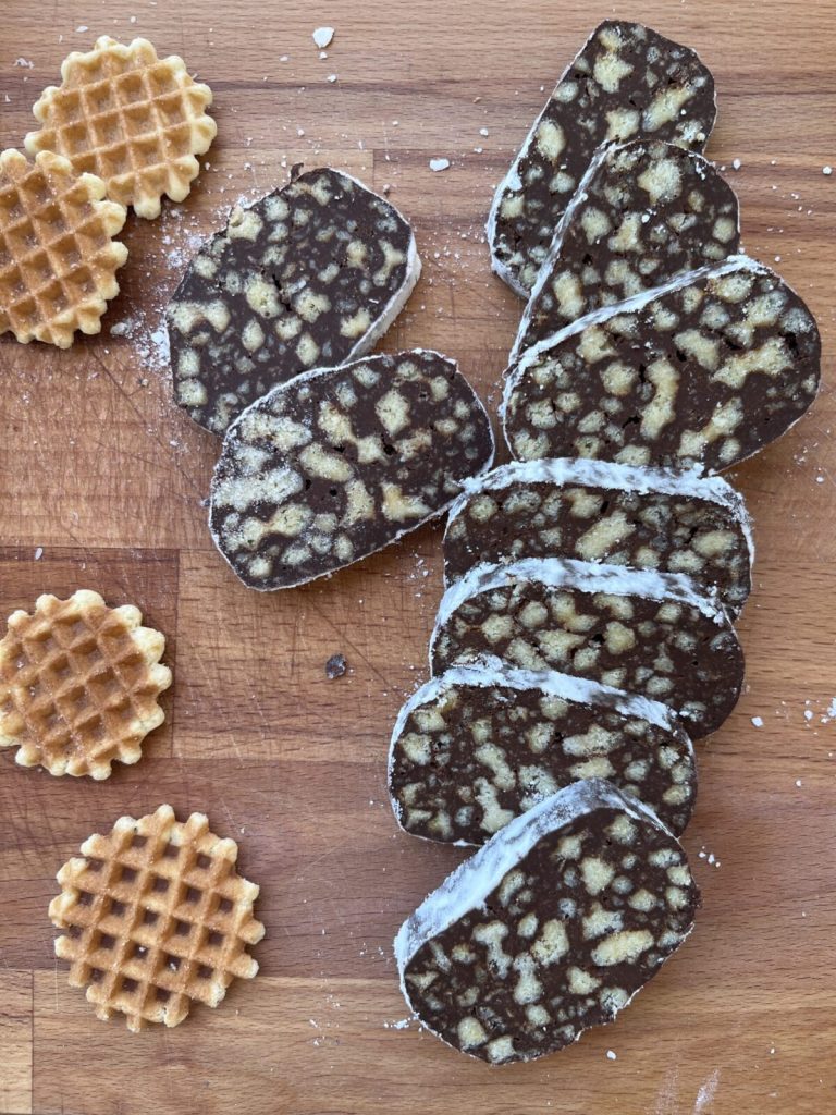 salame waffle chocolate amargo