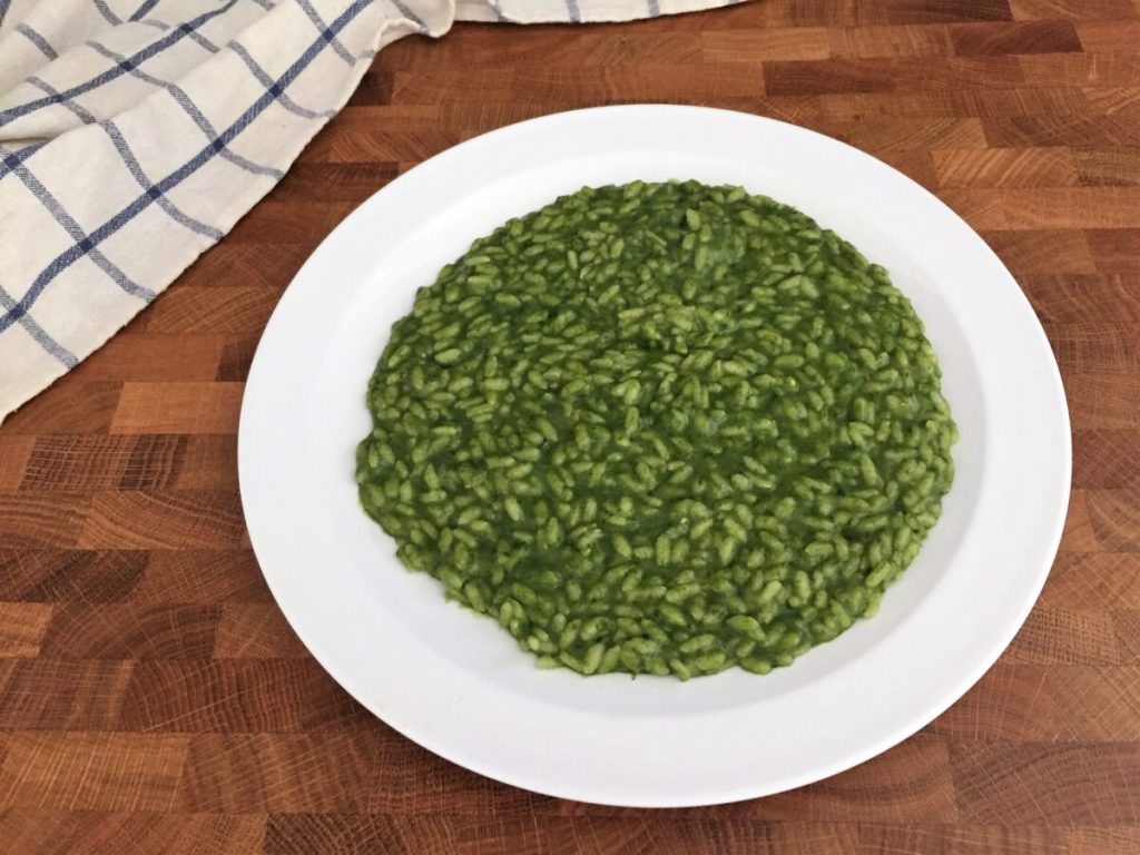 risoto cremoso de espinafre