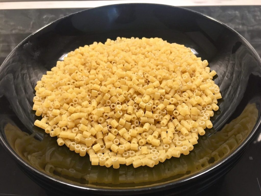 macarrão cremoso com batata e lentilha