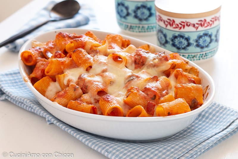 Macarrão à boscaiola no forno