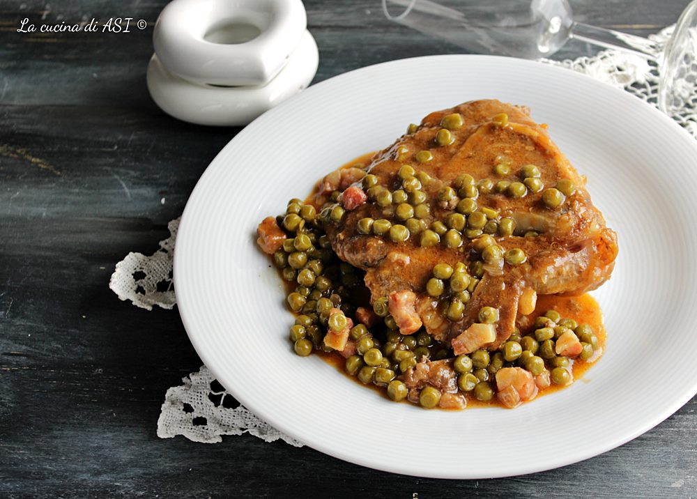 Ossobuco com ervilhas e bacon