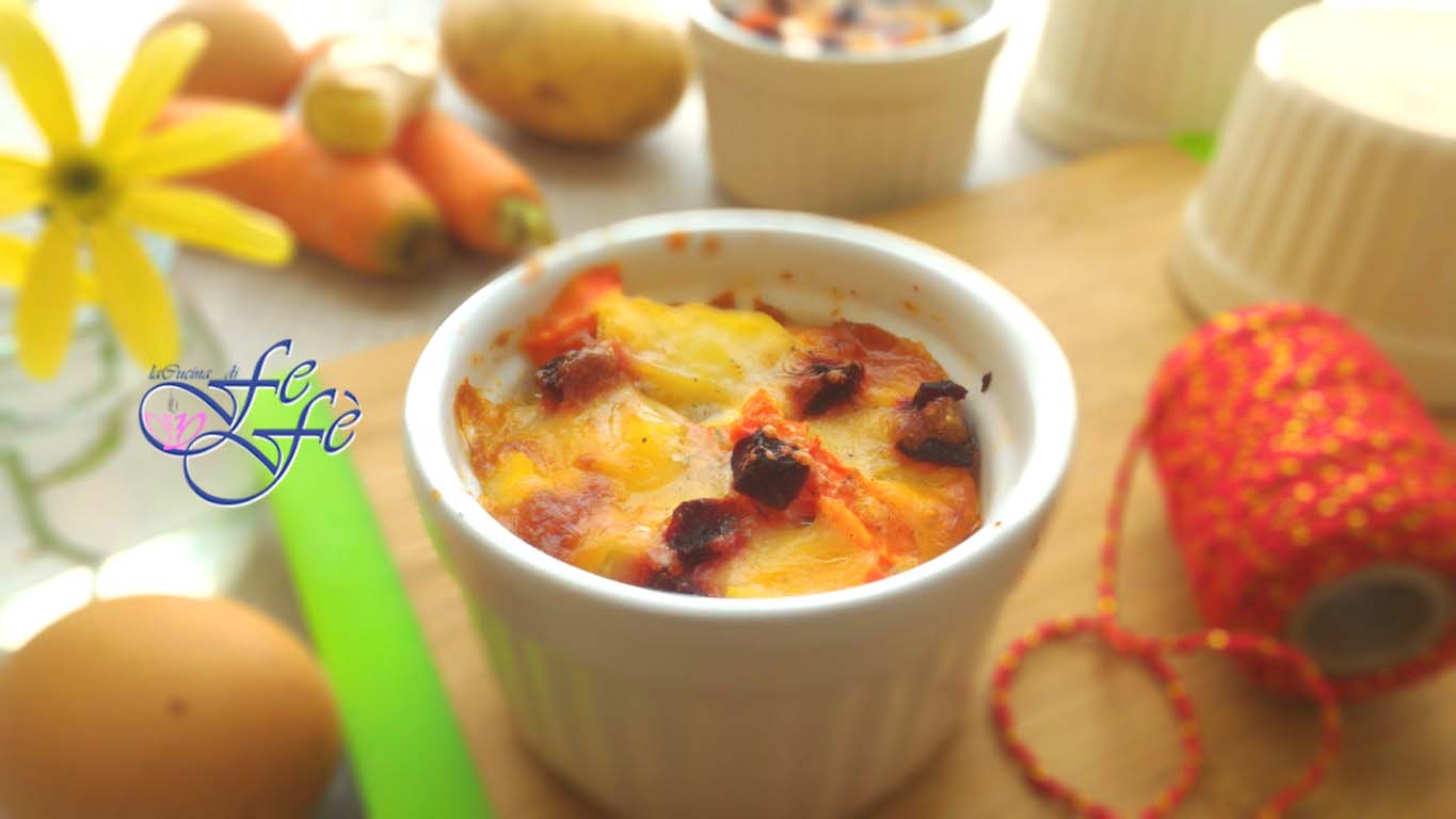 FLAN DE BATATA, CENOURA E BETERRABA