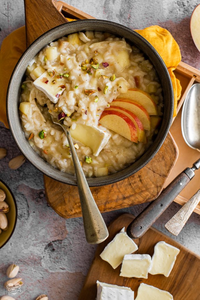 Risoto com maçãs Braeburn e brie