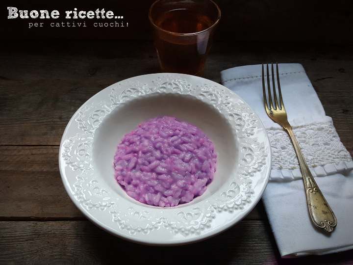 Risoto com repolho roxo receita elegante