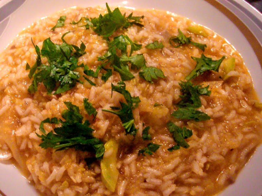 Risoto de atum com tomate e abobrinha