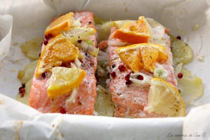 Salmão no papillote