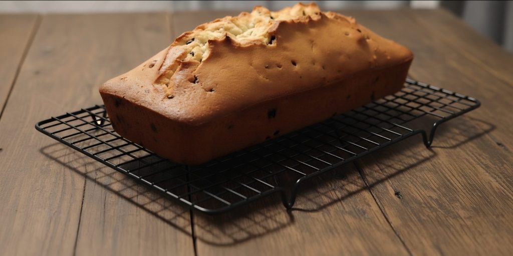 O bolo de ricota com gotas de chocolate