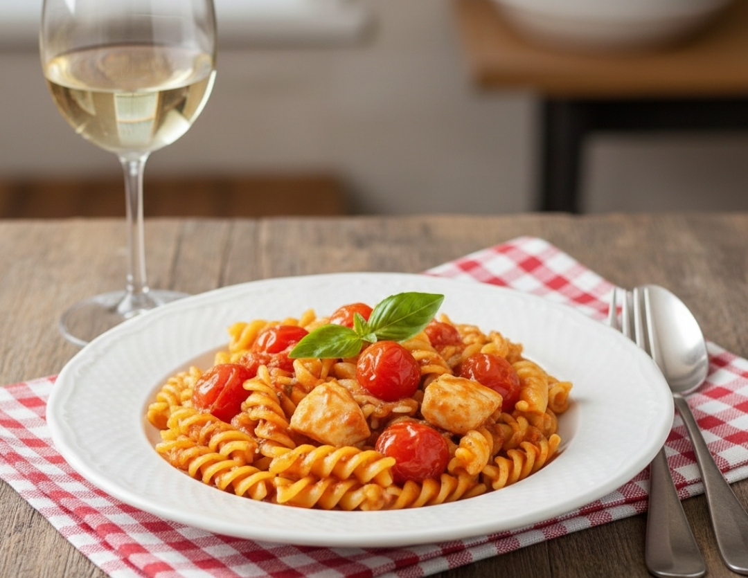 Fusilli ao molho de peixe-espada