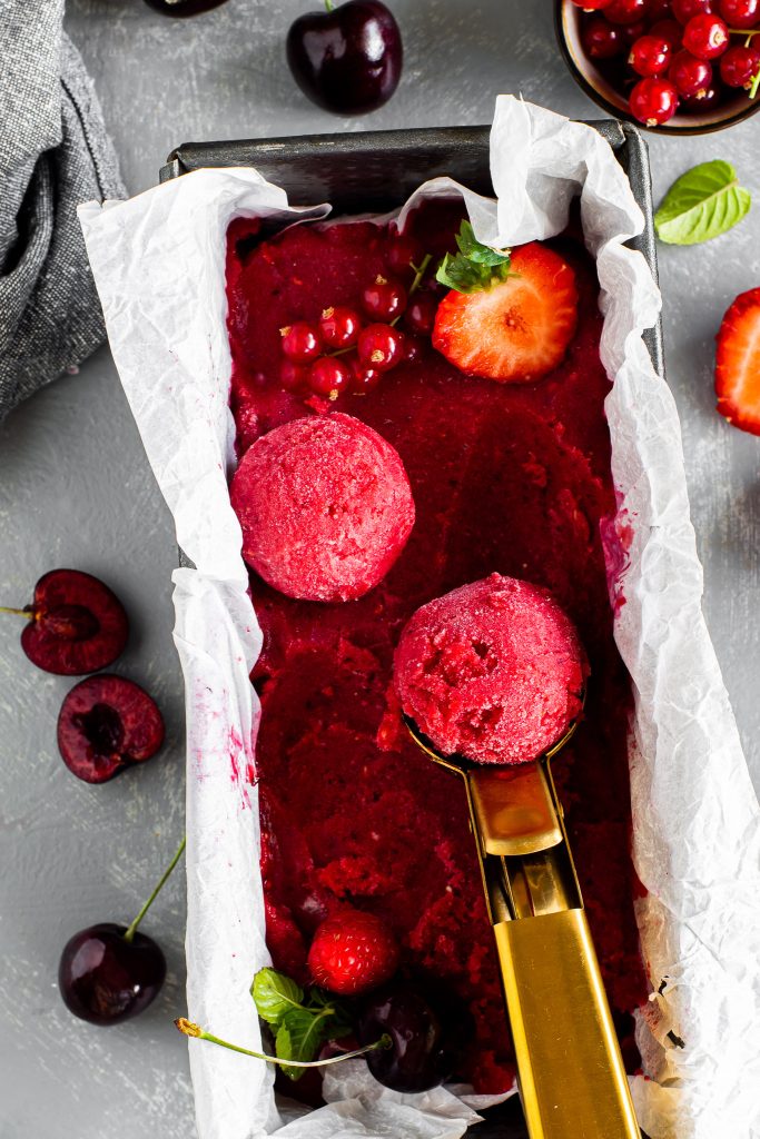 Sorvete frutas vermelhas