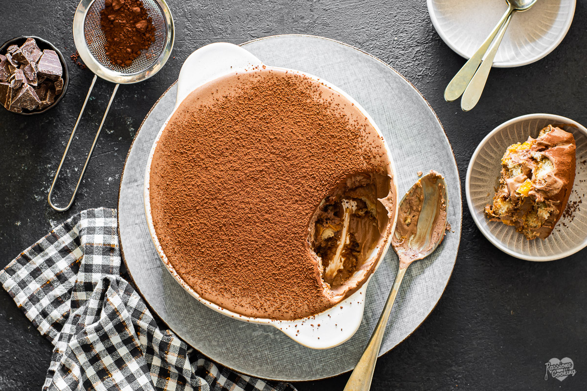 Tiramisù de chocolate ao leite e laranjas