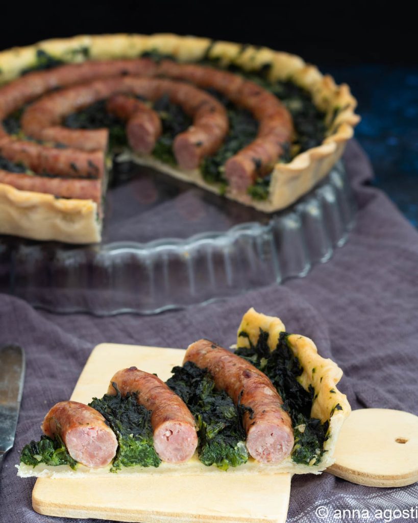 torta salgada luganega e espinafre
