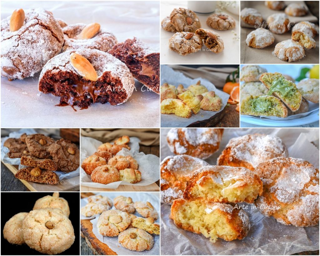 Amaretti macios biscoitos de amêndoas