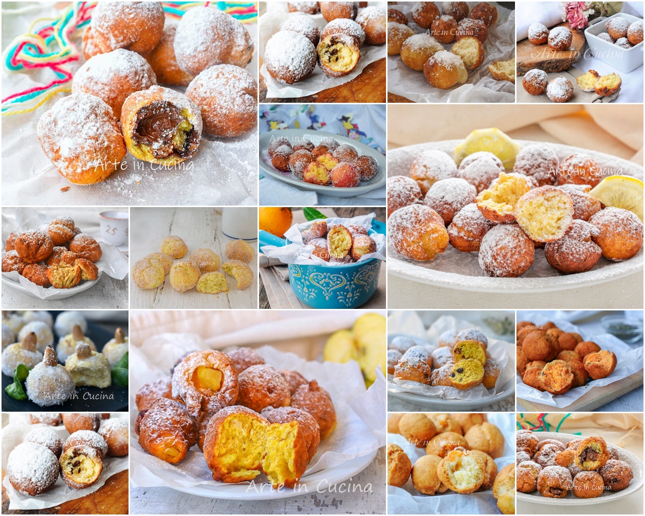 Castagnole de Carnaval doces fritas