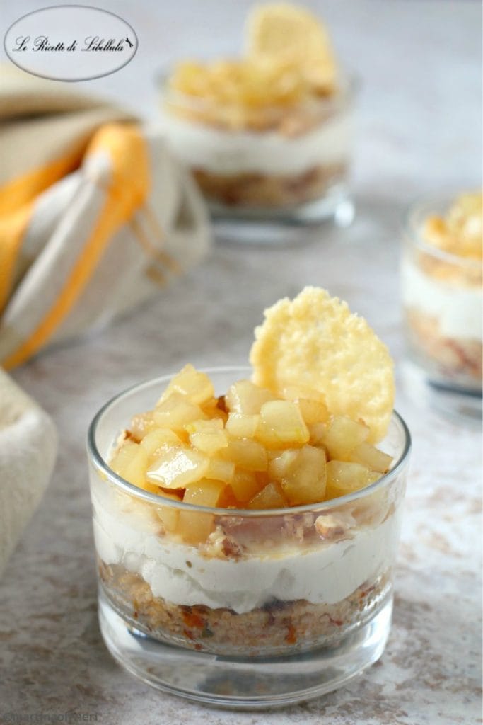 cheesecake de cuscuz, peras e nozes