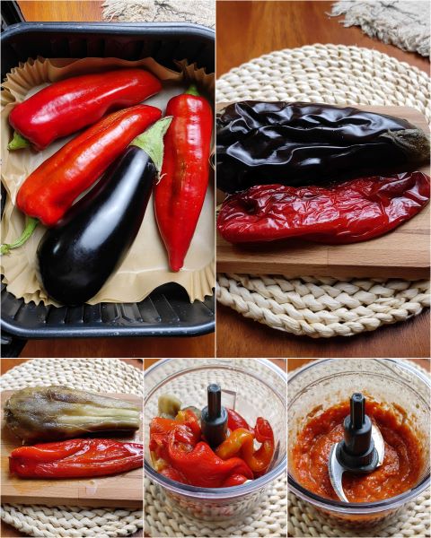 cozinhe os vegetais na fritadeira, descasque-os e triture-os