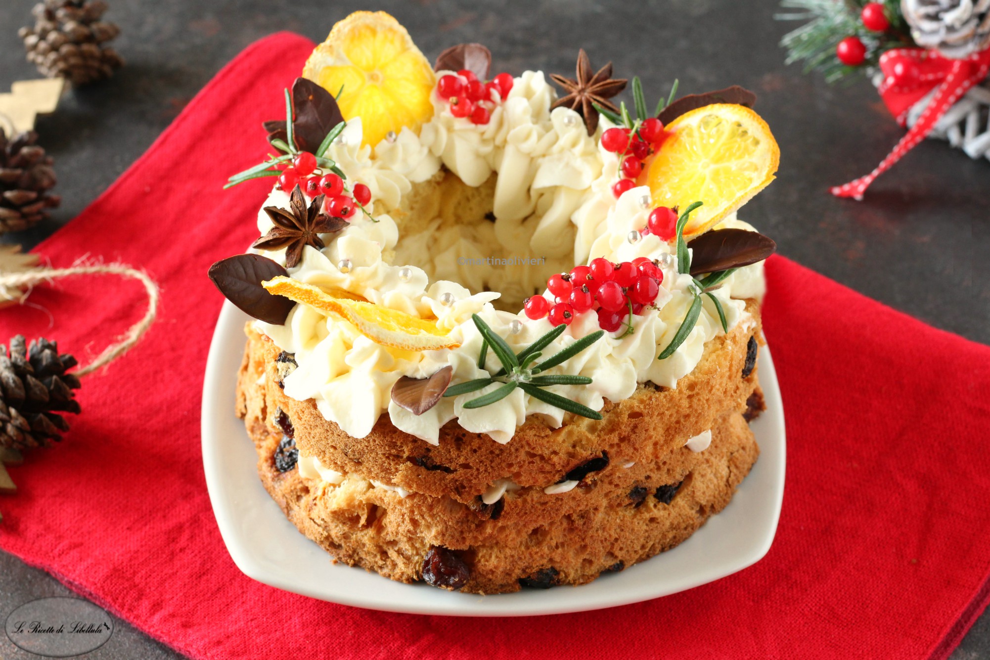 Cream tart de Natal com panettone