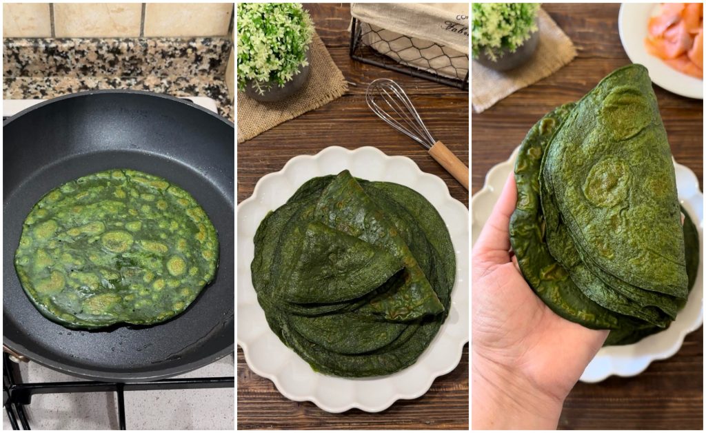 crepes de espinafre sem ovos