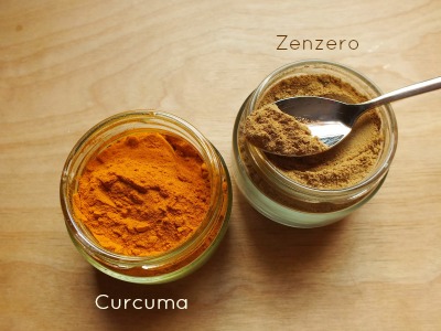 cúrcuma e gengibre em pó