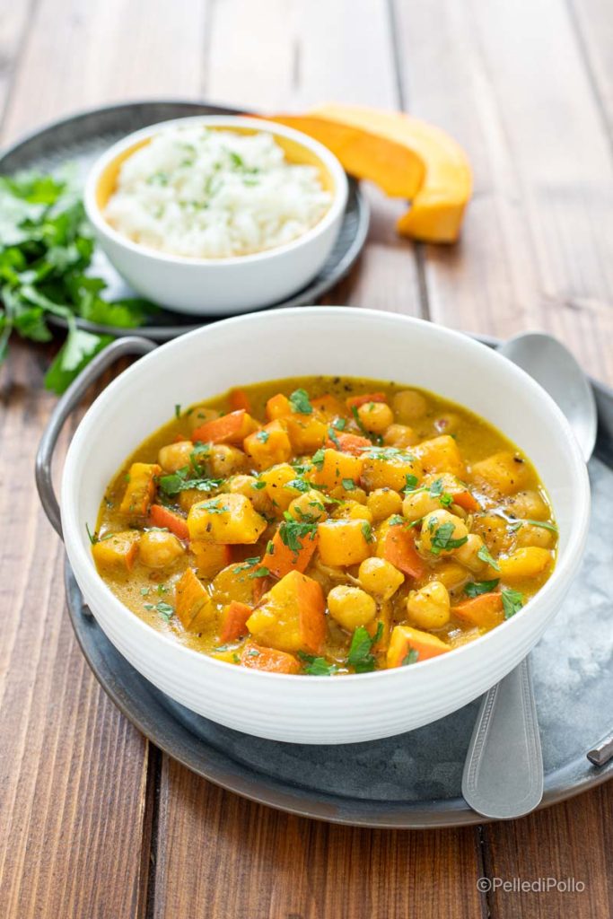 sopa de grão-de-bico e abóbora ao curry