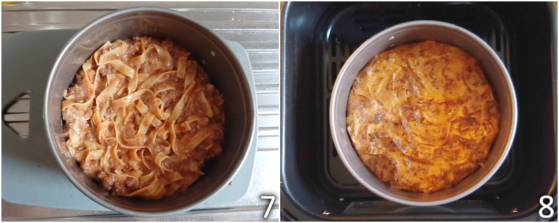 d. cuocere la frittata di pasta nella friggitrice ad aria