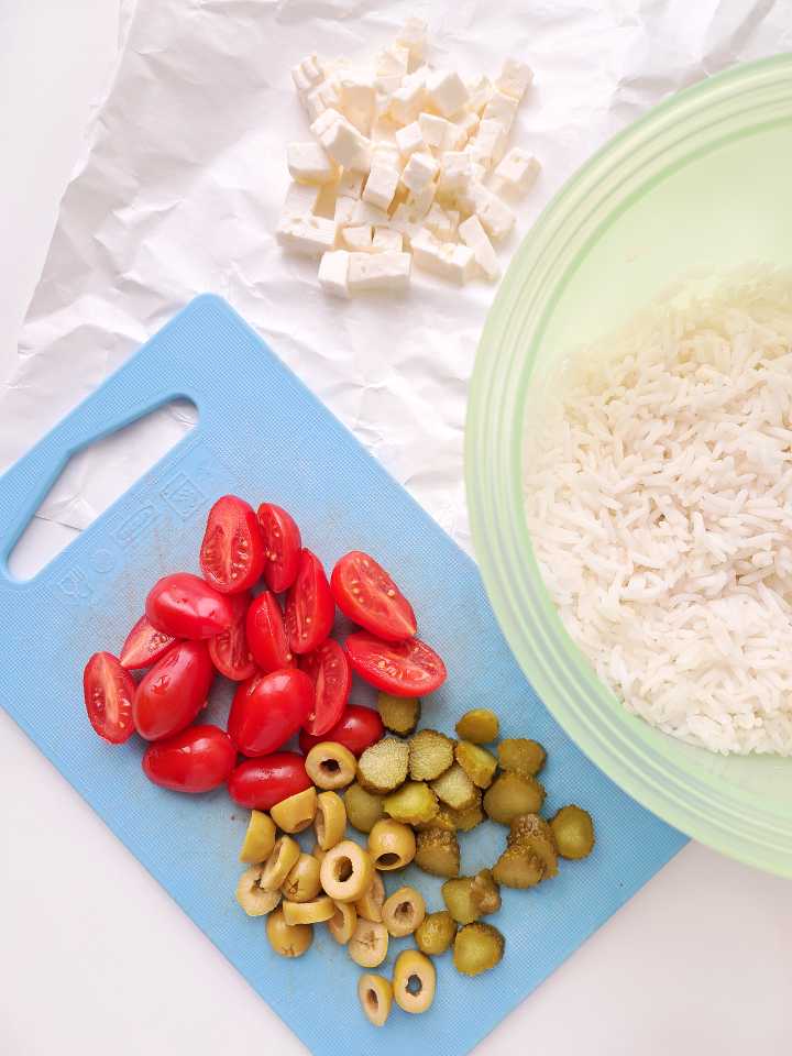 ingredientes salada de arroz