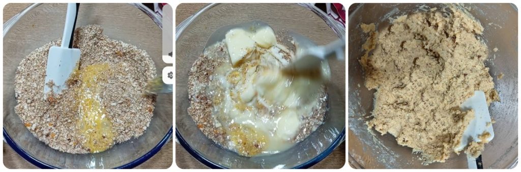 Biscoitos de torta com massa de amêndoas e avelãs e geleia