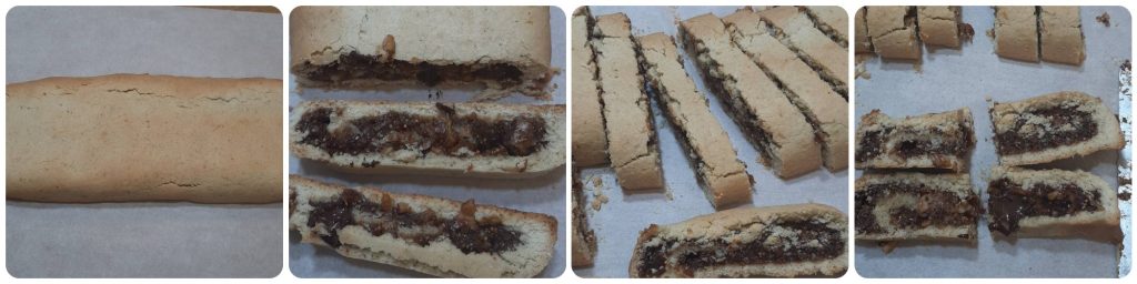 Biscoitos rústicos enrolados com figos secos e amêndoas