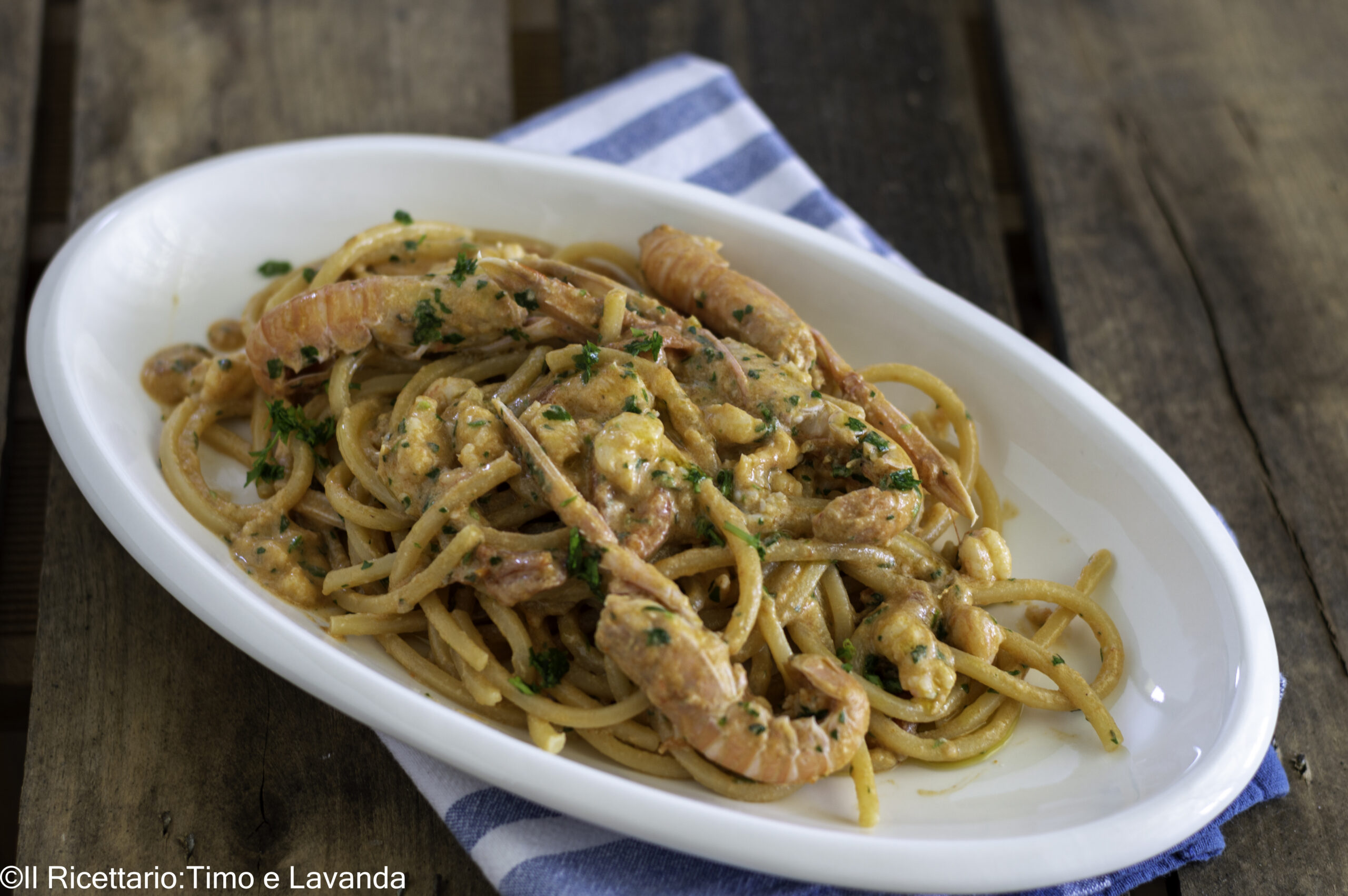 Linguine com lagostins