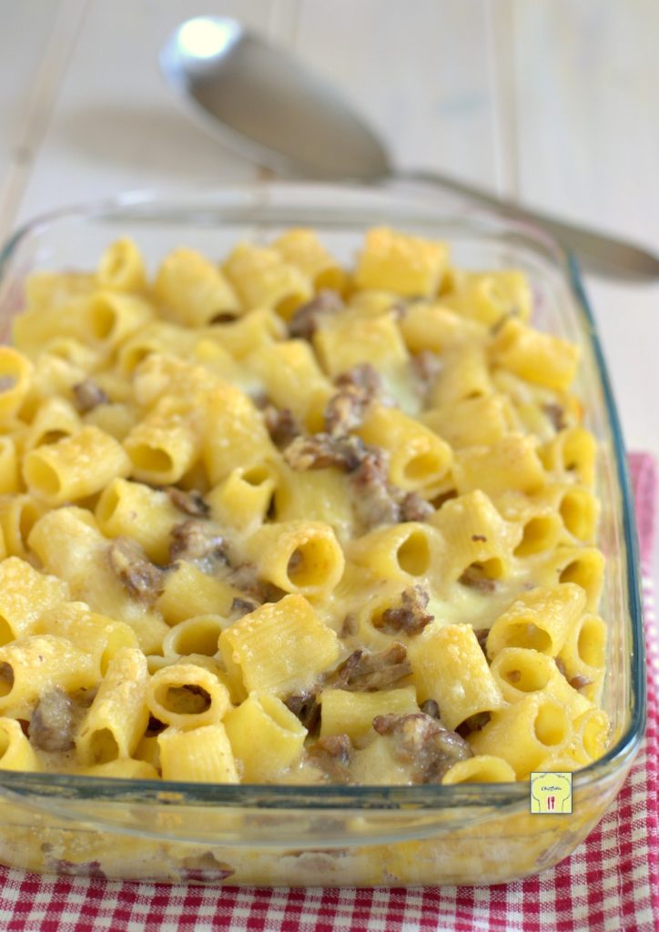 macarrão de forno com cogumelos e linguiça gp