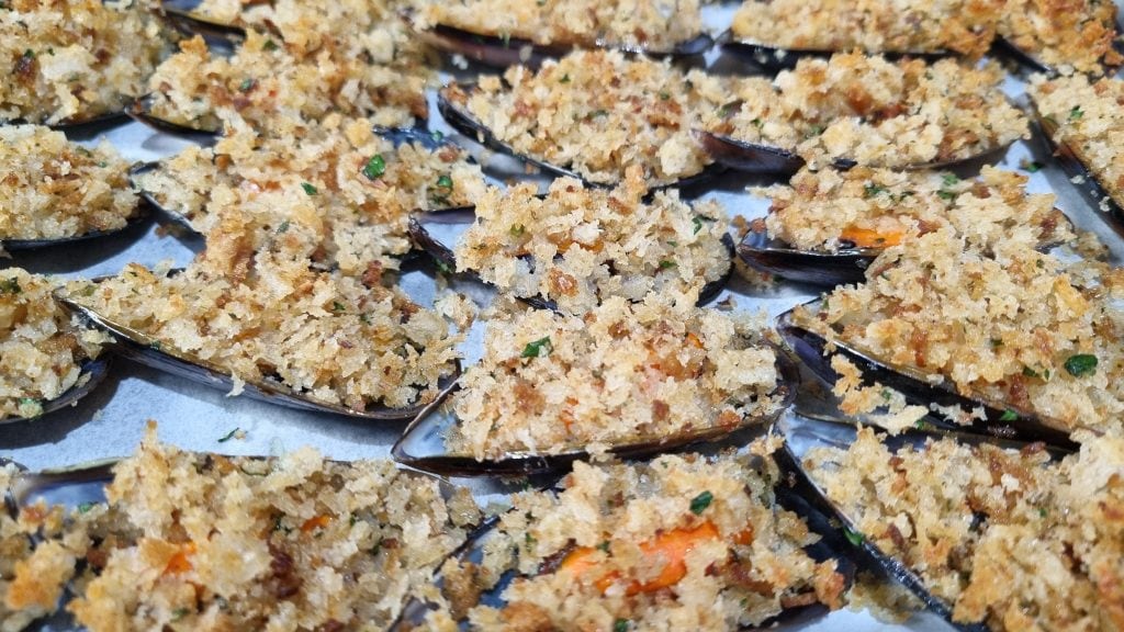 mexilhões gratinados