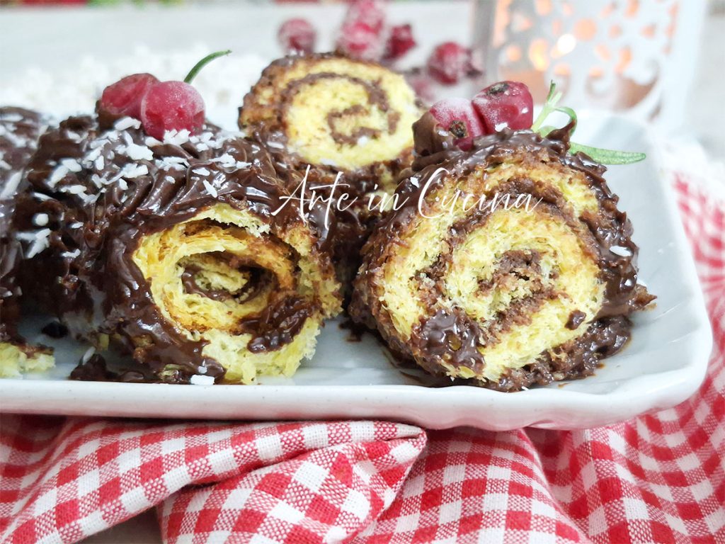 MINI TRONCHES de PANDORO com Nutella